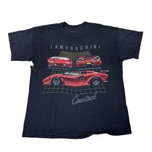 Vintage 80s Lamborghini Countach Thrashed Paper Thin Shirt Men's XL Grunge